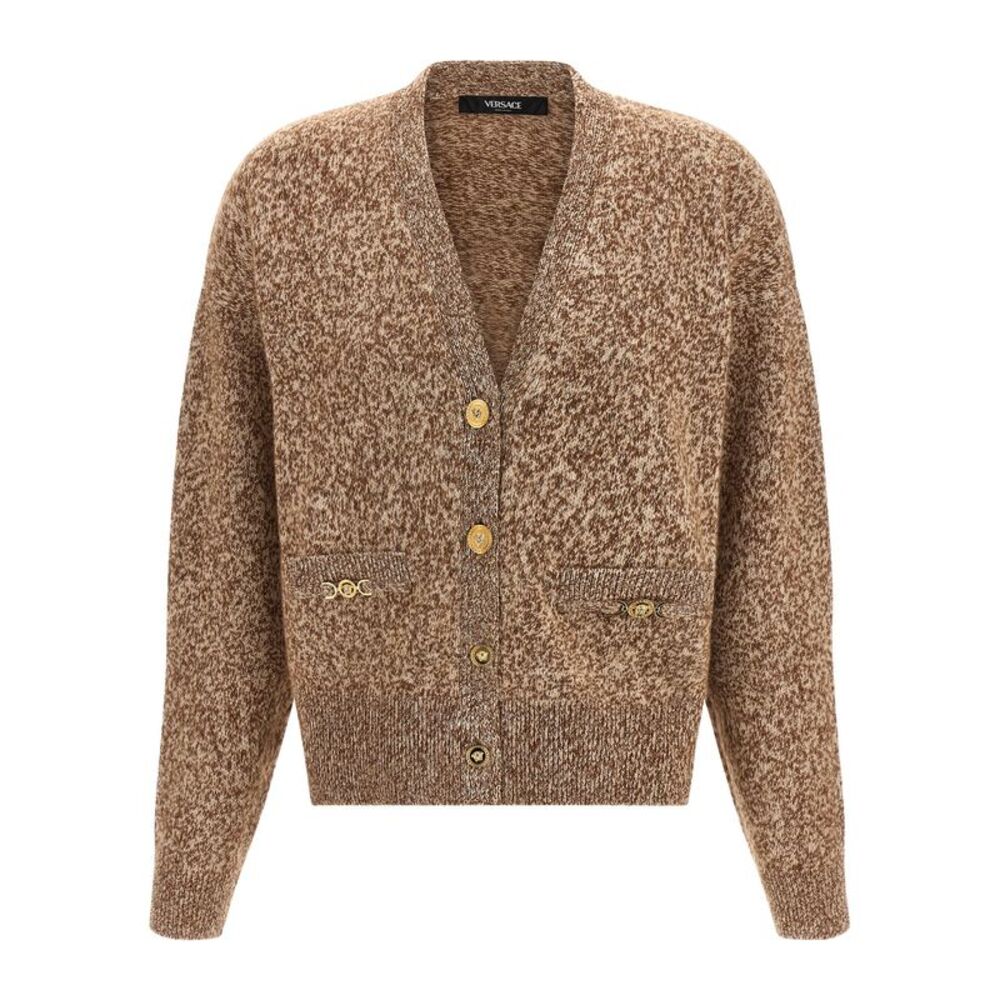 Versace Beige Virgin Wool Women's Cardigan
